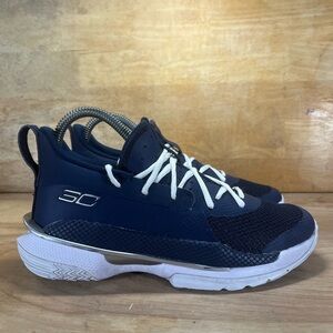 Under Armour Curry 7 Academy Womens Size 6 Shoes Sneakers Blue 3023838-408